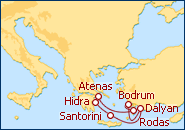 Voir l'itin�raire de la croisi�re �les Grecques - Turquie