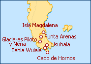 Voir l'itin�raire de la croisi�re Ushuaia - Punta Arenas II