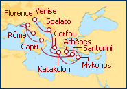 Voir l'itin�raire de la croisi�re M�diterran�e et Iles Grecques