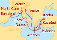 Voir l'itin�raire de la croisi�re Gran Mediterr�neo   
