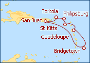 Voir l'itin�raire de la croisi�re Antilles