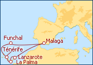 Voir l'itin�raire de la croisi�re �les Canaries