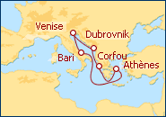 Voir l'itin�raire de la croisi�re Italie, Gr�ce, Croatie