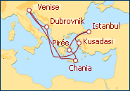 Voir l'itin�raire de la croisi�re Voyager Of The Seas au d�part de Venice