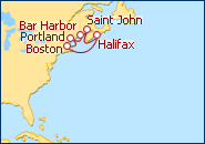 Voir l'itin�raire de la croisi�re Canada et Nouvelle Angleterre