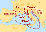 Voir l'itin�raire de la croisi�re Rivages Italiens I