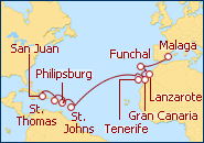 Voir l'itin�raire de la croisi�re Adventure Of The Seas 