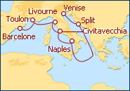 Voir l'itin�raire de la croisi�re Italie, Croatie, France