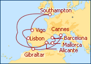 Voir l'itin�raire de la croisi�re M�diterran�e et Atlantique