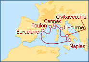 Voir l'itin�raire de la croisi�re Riviera Italienne