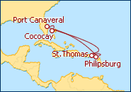 Voir l'itin�raire de la croisi�re Freedom Of The Seas au d�part de Port Canaveral