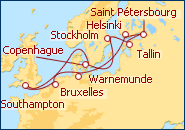 Voir l'itin�raire de la croisi�re Scandinavie et Russie