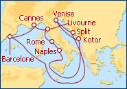 Voir l'itin�raire de la croisi�re M�diterran�e