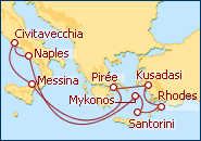 Voir l'itin�raire de la croisi�re M�diterran�e Orientale