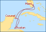 Voir l'itin�raire de la croisi�re Cara�bes Occidentales
