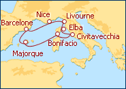 Voir l'itin�raire de la croisi�re Le Meilleur de la France et l'Italie