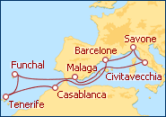 Voir l'itin�raire de la croisi�re Iles et terres du soleil I