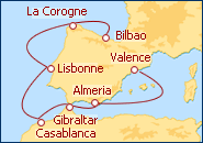 Voir l'itin�raire de la croisi�re de Bilbao � Valence
