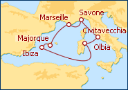 Voir l'itin�raire de la croisi�re Rivages du Soleil