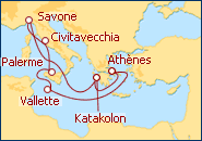 Voir l'itin�raire de la croisi�re Italie, Gr�ce