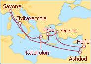Voir l'itin�raire de la croisi�re Terre Sainte