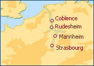 Voir l'itin�raire de la croisi�re Majestueuse vall�e du Rhin romantique