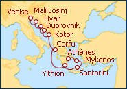 Voir l'itin�raire de la croisi�re Grecia y Croacia I