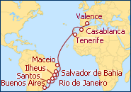 Voir l'itin�raire de la croisi�re Transatlantique VII