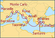 Voir l'itin�raire de la croisi�re �les et Rivieras
