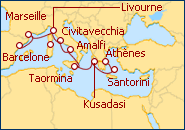 Voir l'itin�raire de la croisi�re Maravillas del Mediterraneo