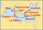 Voir l'itin�raire de la croisi�re M�diterran�e Orientale