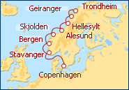 Voir l'itin�raire de la croisi�re Empress de Copenhague