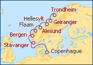 Voir l'itin�raire de la croisi�re Europe du Nord et Fjords