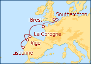 Voir l'itin�raire de la croisi�re Escapade France - Espagne