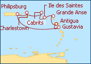Voir l'itin�raire de la croisi�re �les Leeward: aller et retour depuis St Marteen