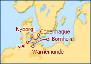 Voir l'itin�raire de la croisi�re Europe du Nord: Warnemunde - Kiel