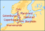 Voir l'itin�raire de la croisi�re Europe du Nord: Warnemunde - Oslo
