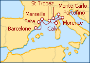 Voir l'itin�raire de la croisi�re Italie et France