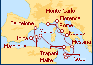 Voir l'itin�raire de la croisi�re M�diterran�e