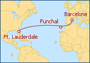 Voir l'itin�raire de la croisi�re Transatlantique