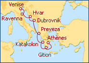 Voir l'itin�raire de la croisi�re Merveilles de Gr�ce et Adriatique