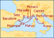 Voir l'itin�raire de la croisi�re M�diterran�e
