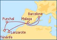 Voir l'itin�raire de la croisi�re Canarias 
