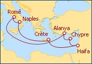 Voir l'itin�raire de la croisi�re M�diterran�e et Terre Sainte