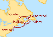 Voir l'itin�raire de la croisi�re Canada et Qu�bec