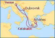 Voir l'itin�raire de la croisi�re Croatie et Gr�ce