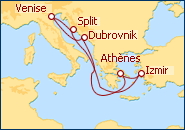 Voir l'itin�raire de la croisi�re Adriatique, Gr�ce et Turquie