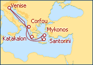 Voir l'itin�raire de la croisi�re Iles Grecques