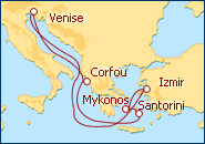 Voir l'itin�raire de la croisi�re �les Grecques et Turquie II