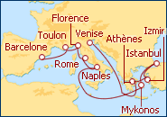 Voir l'itin�raire de la croisi�re M�diterran�e II